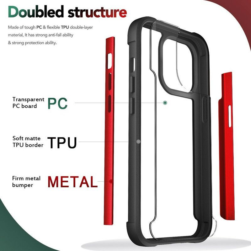 Coque Pour iPhone 13 Pro Hybride Transparente Rebords Bumper