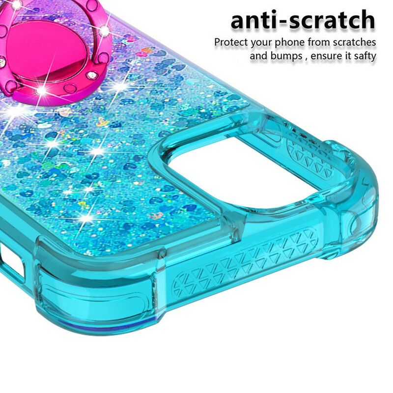 Coque Pour iPhone 13 Pro Max Paillettes Anneau-support