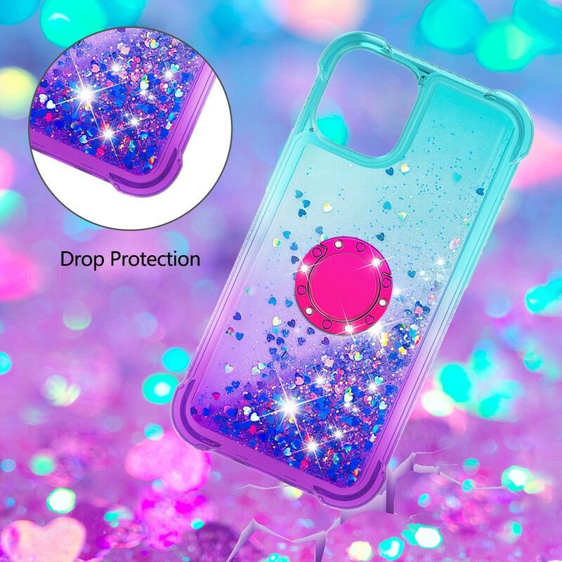 Coque Pour iPhone 13 Pro Max Paillettes Anneau-support