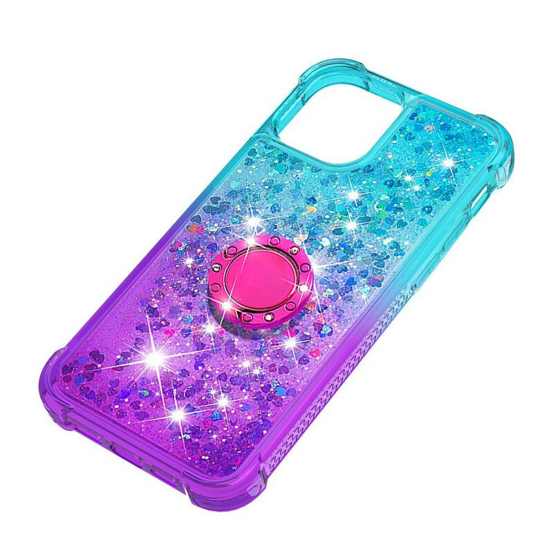 Coque Pour iPhone 13 Pro Max Paillettes Anneau-support