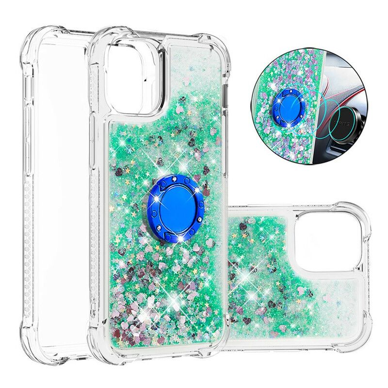 Coque Pour iPhone 13 Pro Max Paillettes Avec Anneau-support