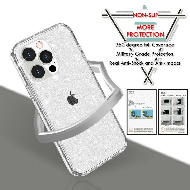 Coque Pour iPhone 13 Pro Max Transparente Paillettes