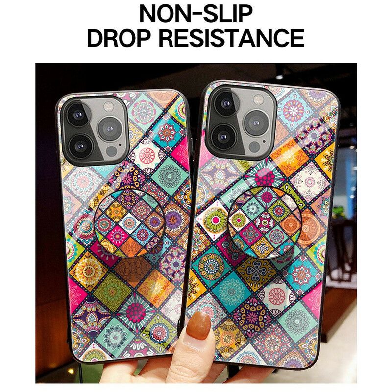 Coque Pour iPhone 13 Pro Support Magnétique Patchwork