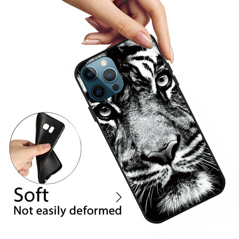 Coque Pour iPhone 13 Pro Tigre Noir Et Blanc