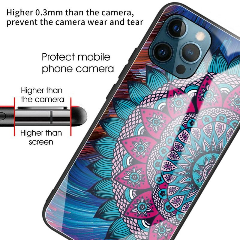 Coque Pour iPhone 13 Pro Verre Trempé Mandala