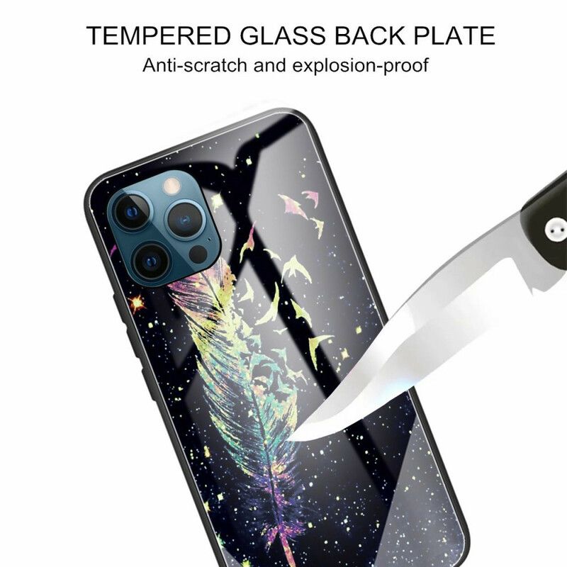 Coque Pour iPhone 13 Pro Verre Trempé Plume