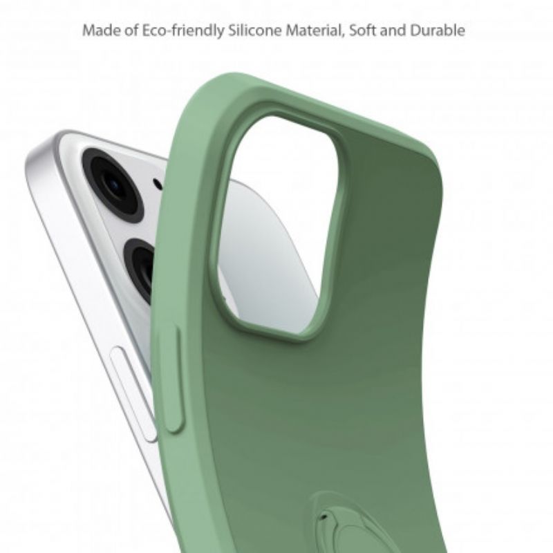 Coque Pour iPhone 13 Silicone Avec Support Et Lanière