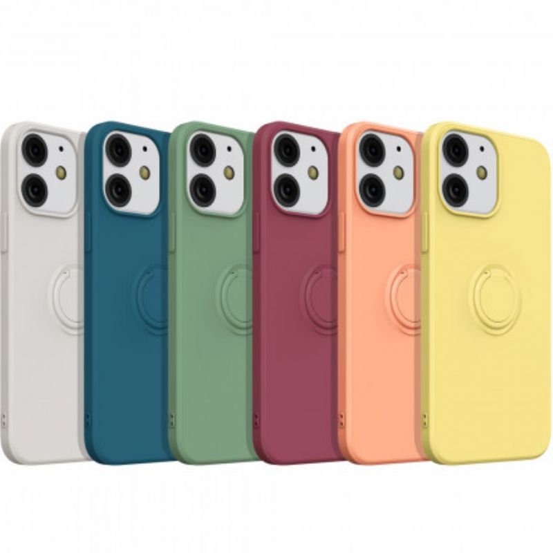 Coque Pour iPhone 13 Silicone Avec Support Et Lanière