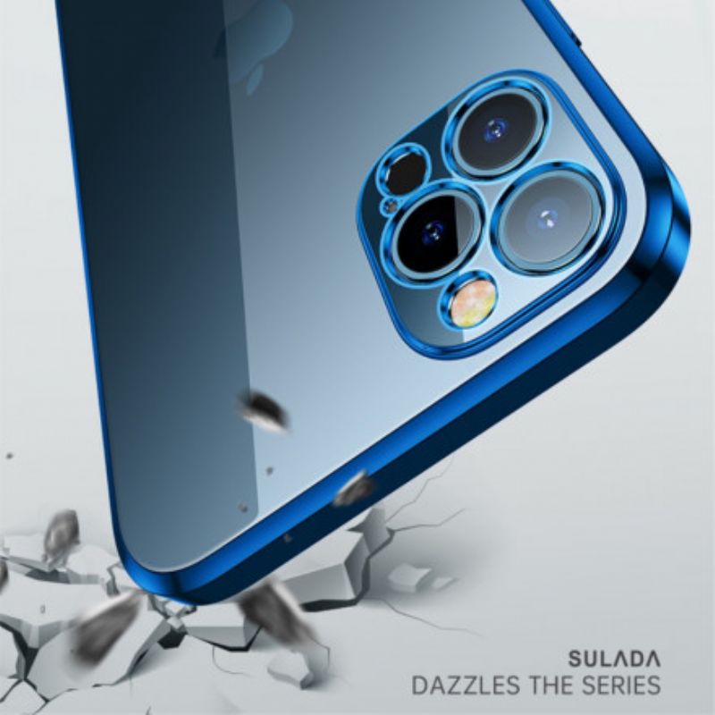 Coque Pour iPhone 13 Transparente Rebords Style Métal Sulada