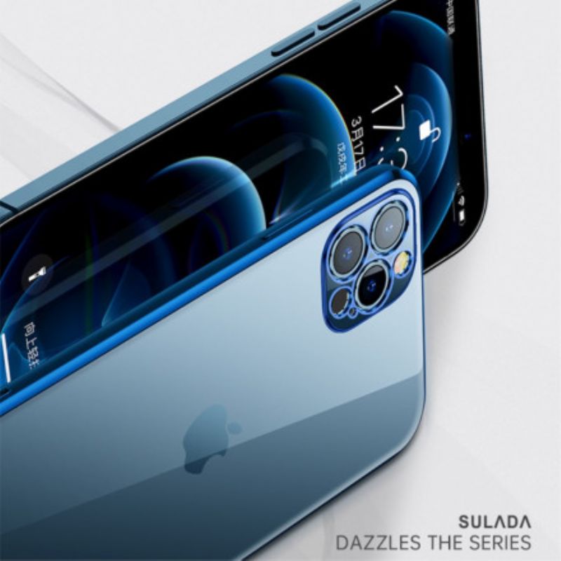 Coque Pour iPhone 13 Transparente Rebords Style Métal Sulada