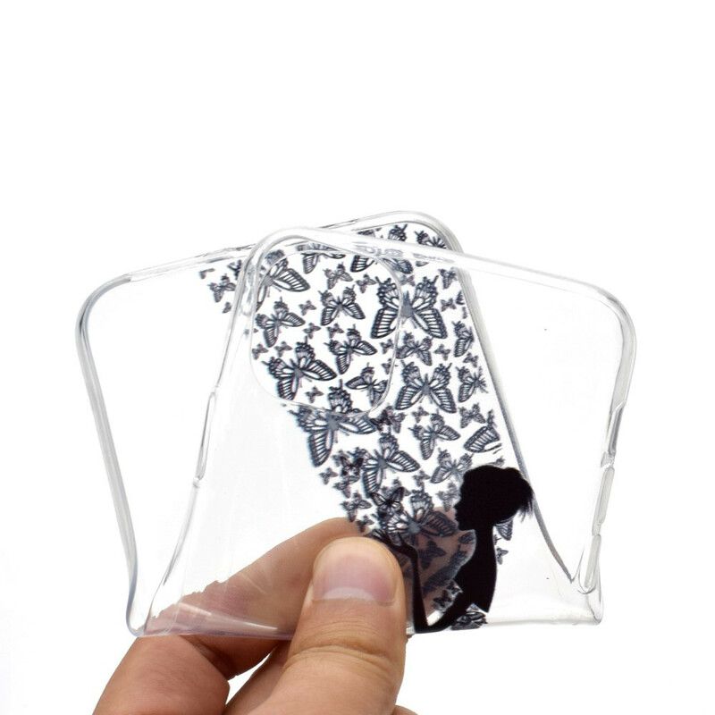 Coque Pour iPhone 13 Transparente Robe Papillons