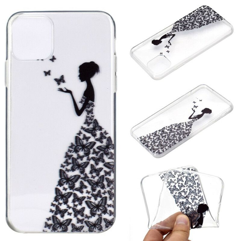 Coque Pour iPhone 13 Transparente Robe Papillons