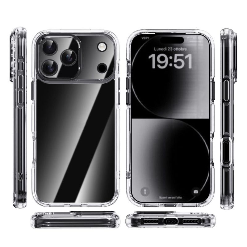 Coque pour iPhone 17 Pro Max Transparente Cadre Objectif Métallique IPAKY