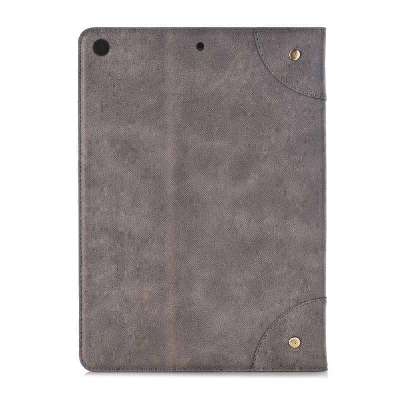 Étui iPad 10.2" (2020) (2019) Effet Cuir Rétro Avec Rivets