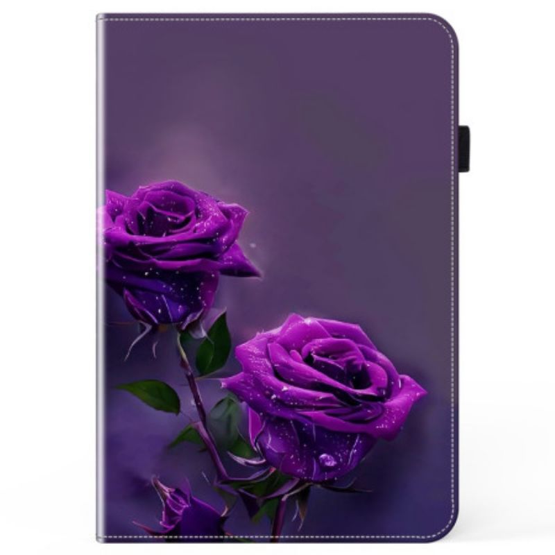 Étui iPad (2025) / 10.9 (2022) Roses Pourpres