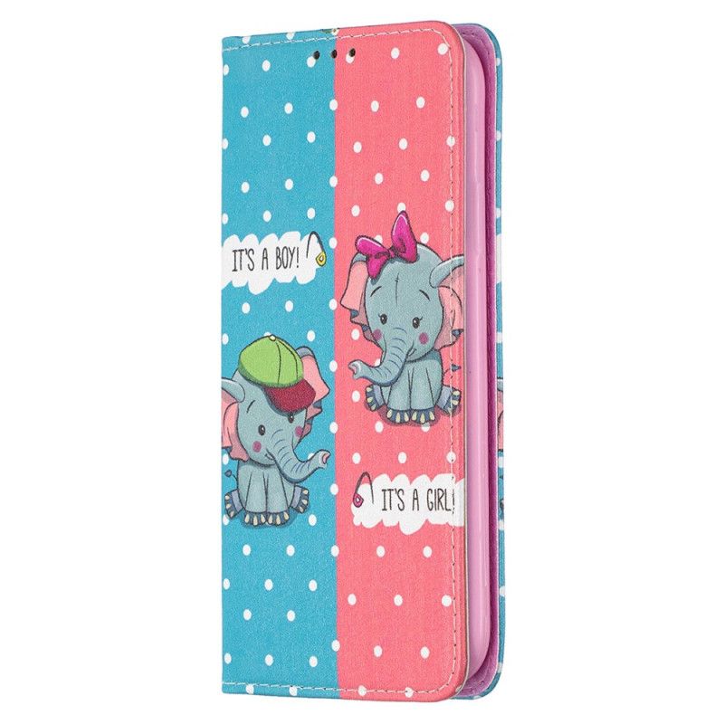 Flip Cover iPhone 11 Bébés Éléphants