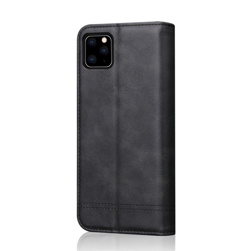 Flip Cover iPhone 11 Effet Cuir Coutures
