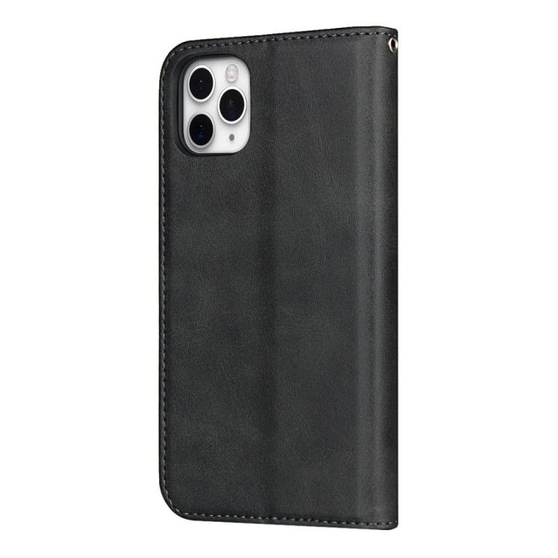 Flip Cover iPhone 11 Pro Effet Cuir Bicolore Avec Lanière