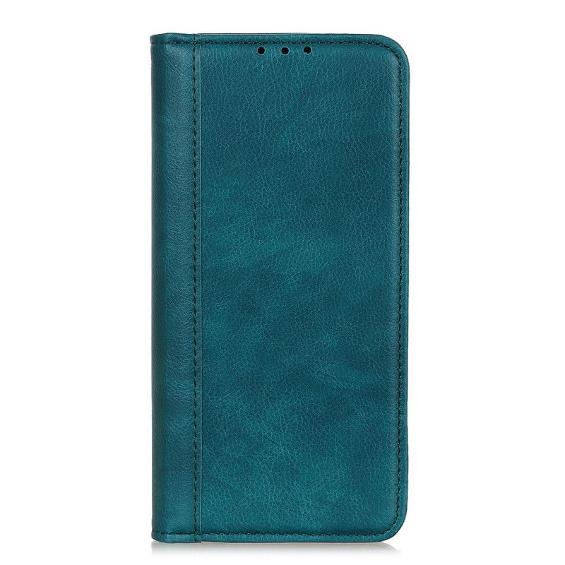 Flip Cover iPhone 11 Pro Max Cuir Litchi Fendu Élégance