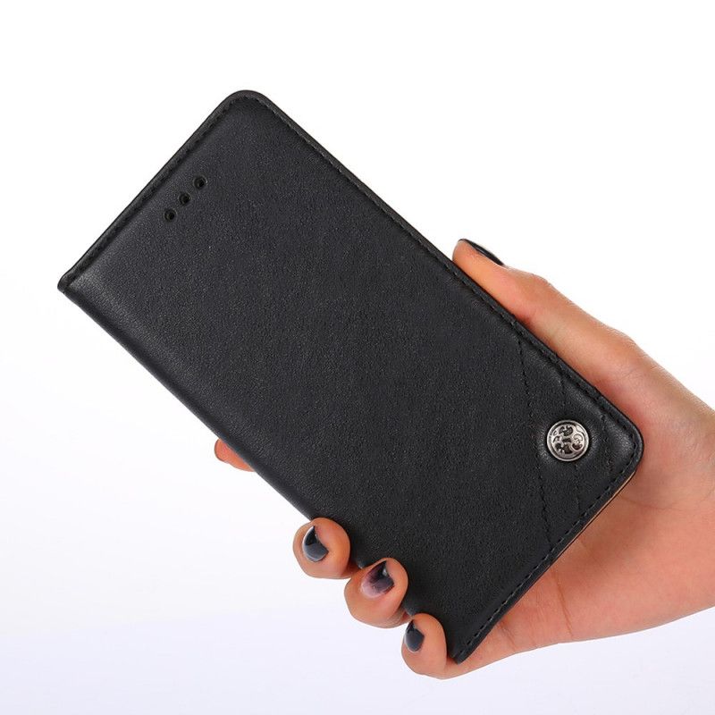 Flip Cover iPhone 11 Style Cuir Rivet