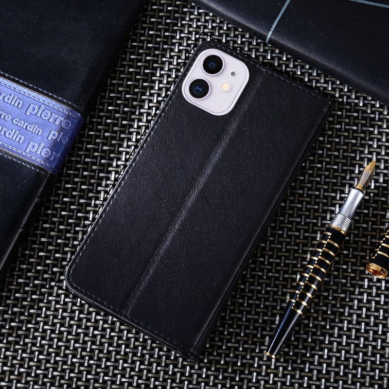 Flip Cover iPhone 11 Style Cuir Rivet