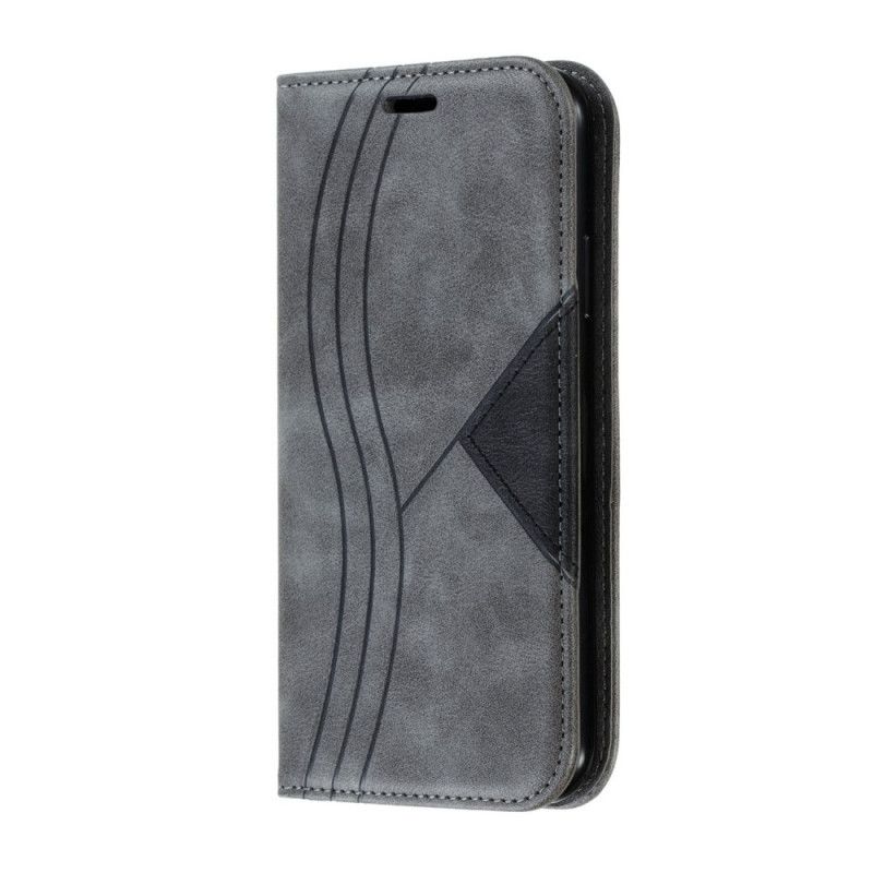 Flip Cover iPhone 11 Style Cuir Vague