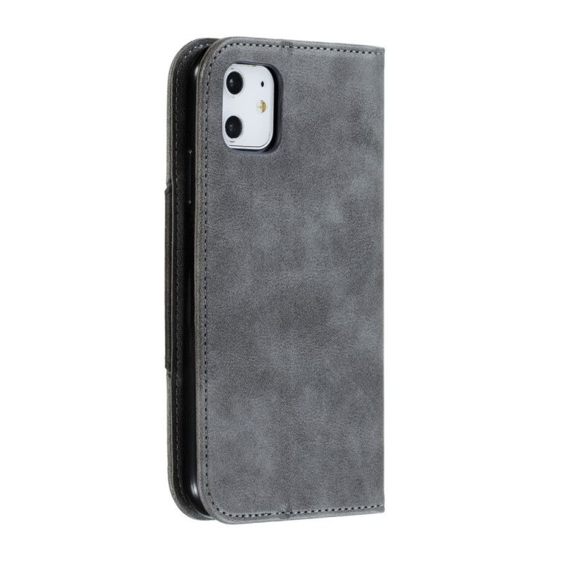 Flip Cover iPhone 11 Style Cuir Vague