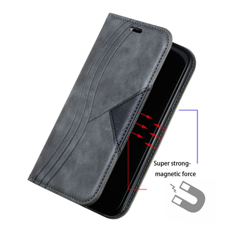 Flip Cover iPhone 11 Style Cuir Vague