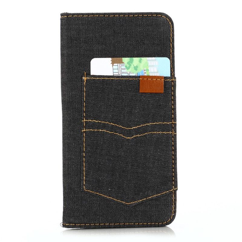 Flip Cover iPhone 12 Mini Jeans Poche Porte-carte Frontal