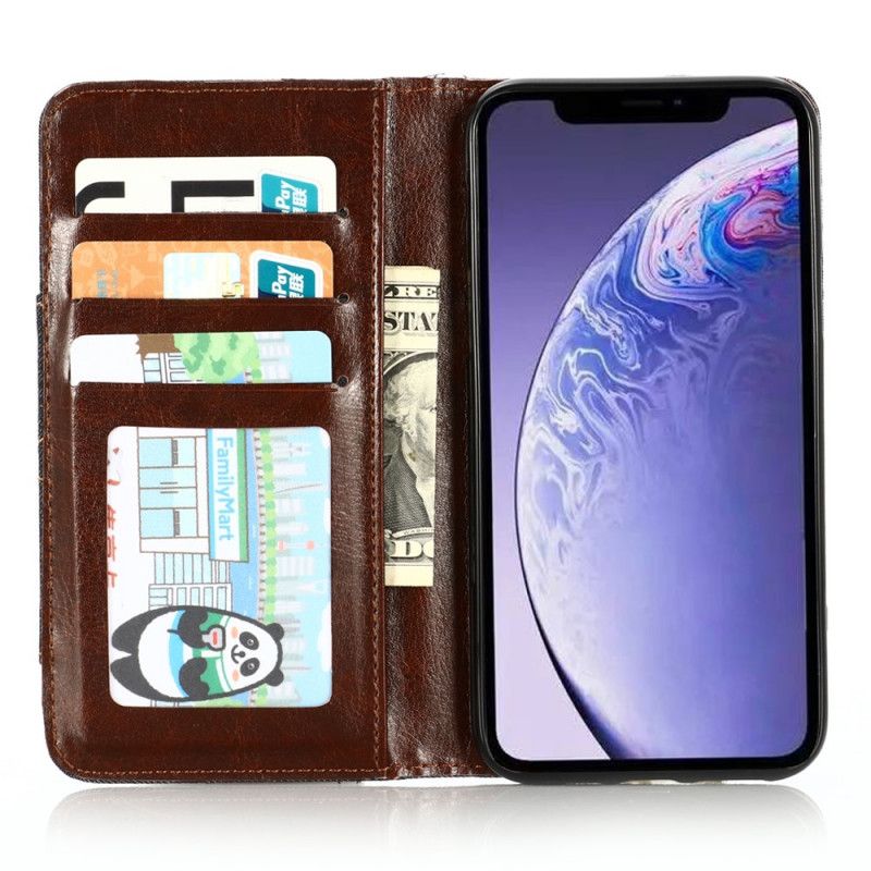 Flip Cover iPhone 12 Mini Jeans Poche Porte-carte Frontal