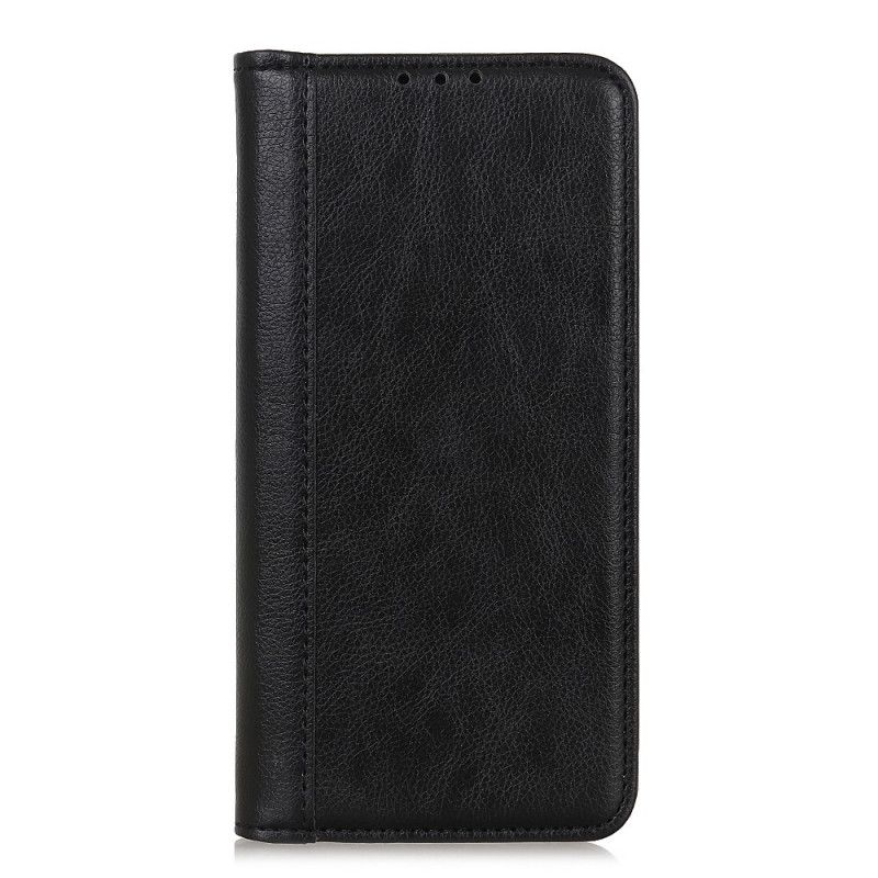 Flip Cover iPhone 12 / 12 Pro Cuir Litchi Fendu Élégance