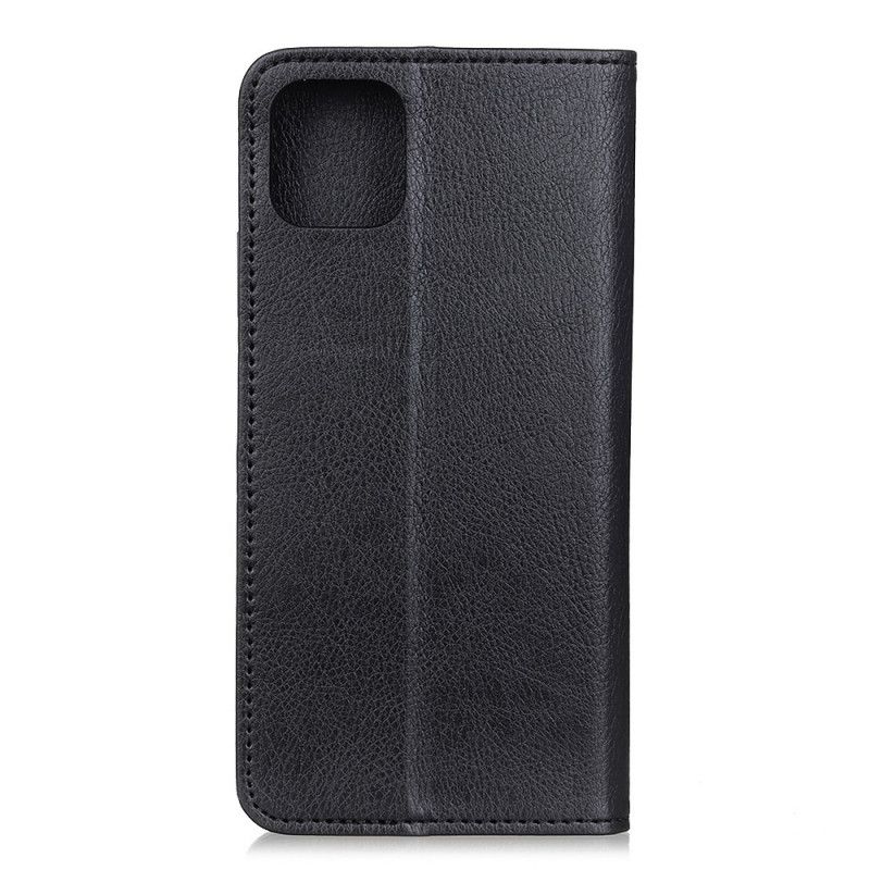 Flip Cover iPhone 12 Pro Max Cuir Litchi Fendu Business