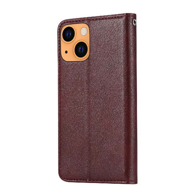 Flip Cover iPhone 13 Mini Simili Cuir Porte-cartes