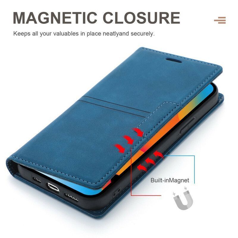Flip Cover iPhone 13 Mini Style Cuir Couture Fermoir Magnétique