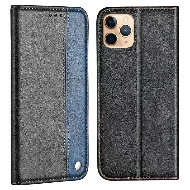 Flip Cover iPhone 13 Pro Bicolore Effet Cuir