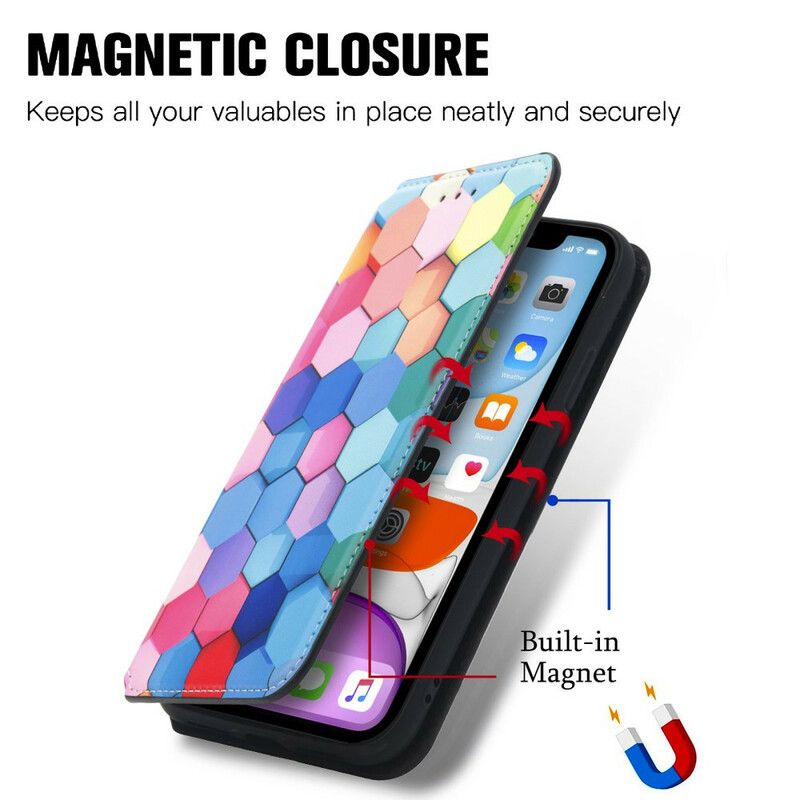 Flip Cover iPhone 13 Pro Max Motif Coloré Surprenant