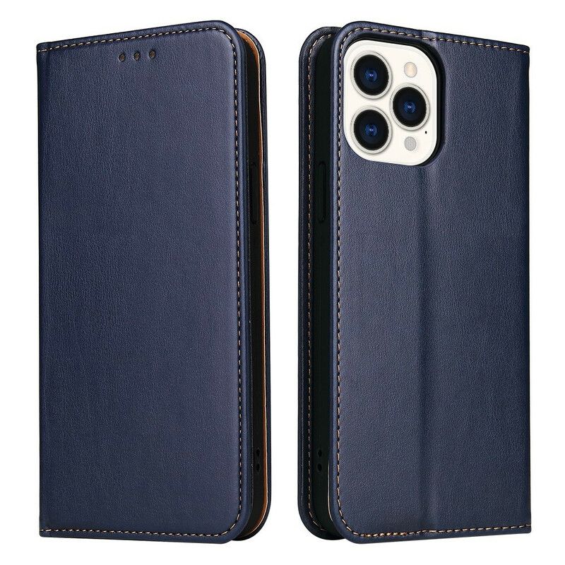 Flip Cover iPhone 13 Pro Simili Cuir Sobriété