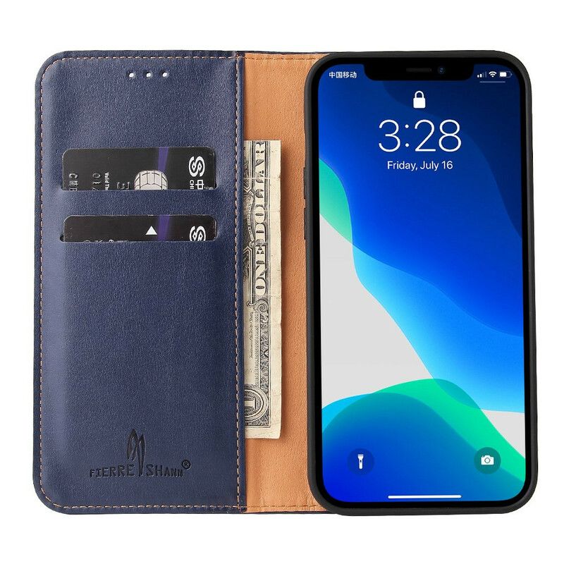 Flip Cover iPhone 13 Pro Simili Cuir Sobriété