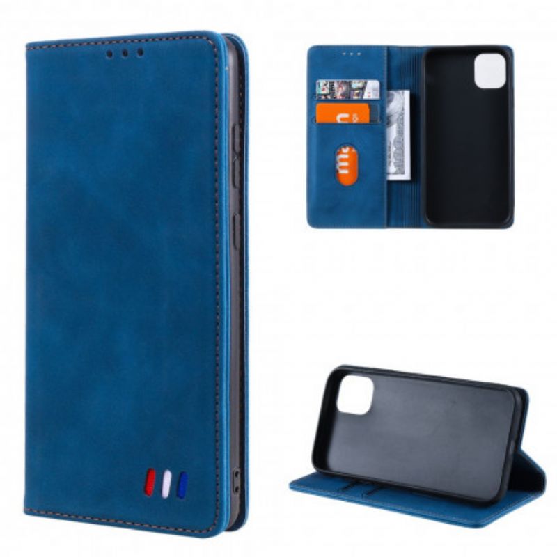 Flip Cover iPhone 13 Style Cuir Tricolore