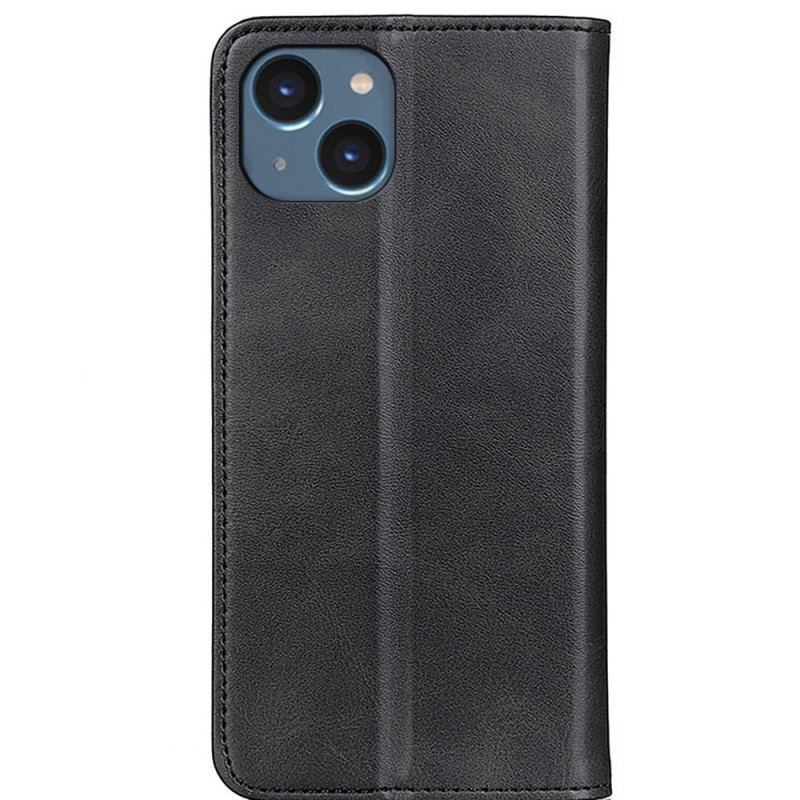 Flip Cover iPhone 14 Cuir Fendu Élégance