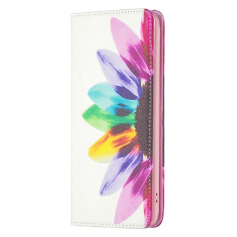 Flip Cover iPhone 14 Pro Fleur Aquarelle