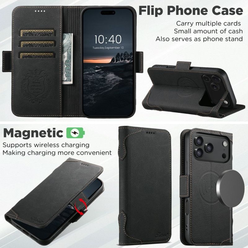 Flip Cover iPhone 17 Pro Max Compatible MagSafe Premium Vintage