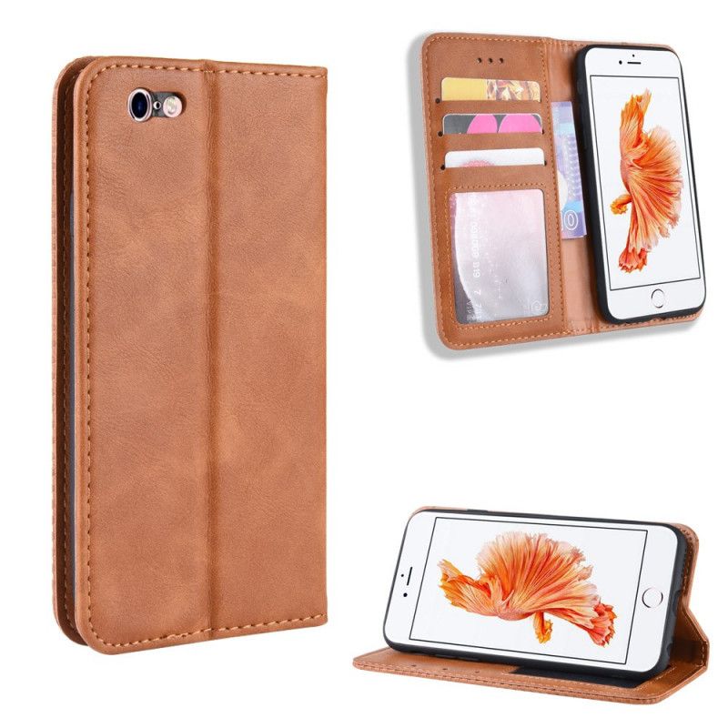 Flip Cover iPhone 6/6s Effet Cuir Vintage Stylisé