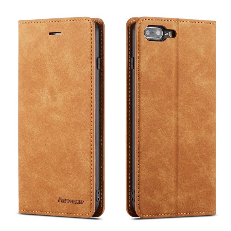 Flip Cover iPhone 8 Plus / 7 Plus Effet Cuir Forwenw