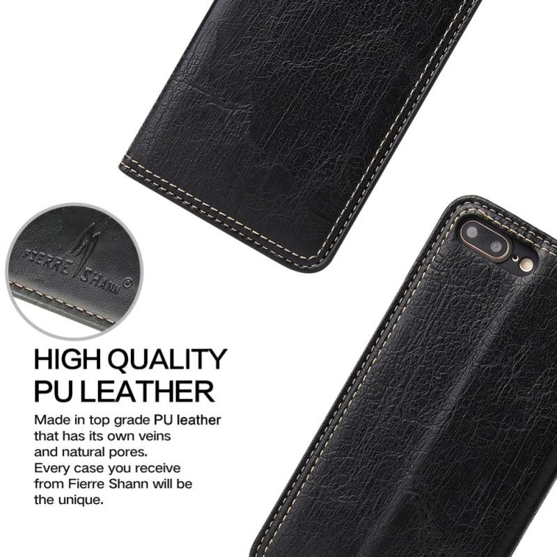 Flip Cover iPhone 8 Plus / 7 Plus Effet Cuir Rétro