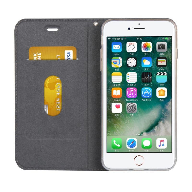 Flip Cover iPhone 8 Plus / 7 Plus Simili Cuir Avec Lanière