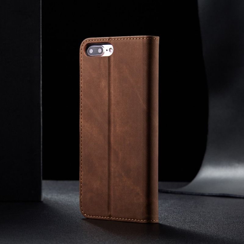 Flip Cover iPhone 8 Plus / 7 Plus Simili Cuir Texture Jeans