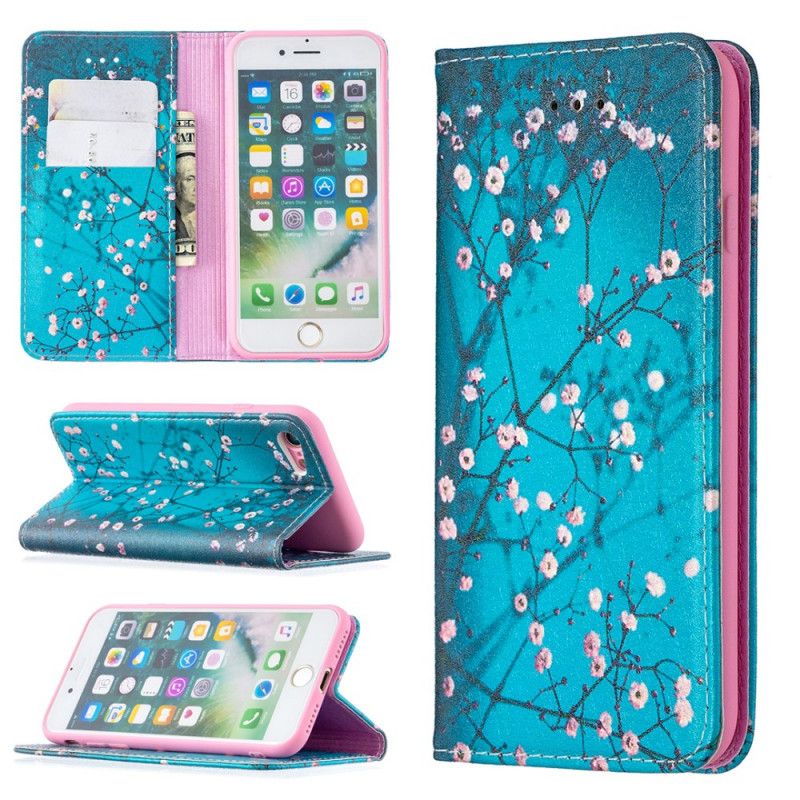 Flip Cover iPhone Se 2 / 8 / 7 Branches Fleuries