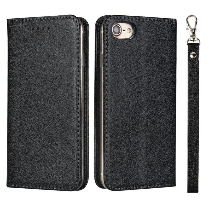 Flip Cover iPhone Se 2 / 8 / 7 Style Cuir Douceur Avec Lanière