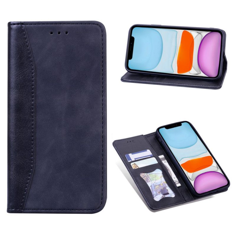 Flip Cover iPhone X / Xs Effet Cuir Business Bicolore